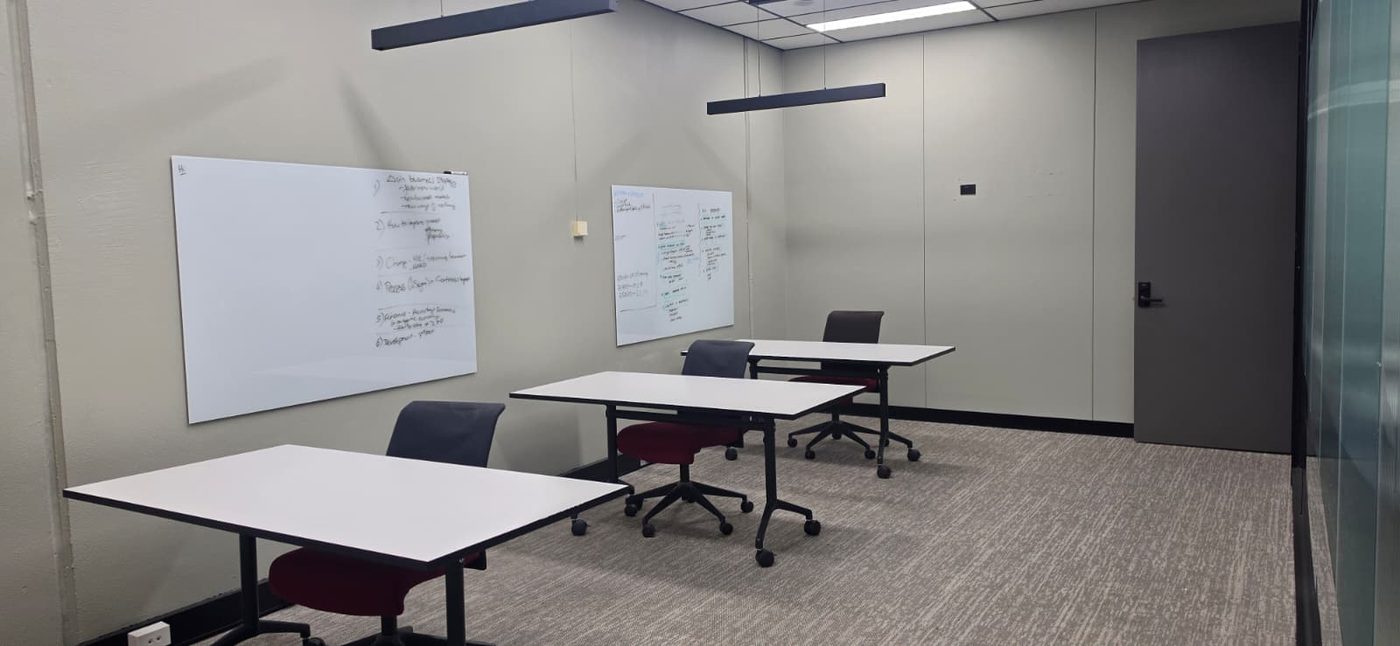 Southbank training room with whiteboards and moveable tables